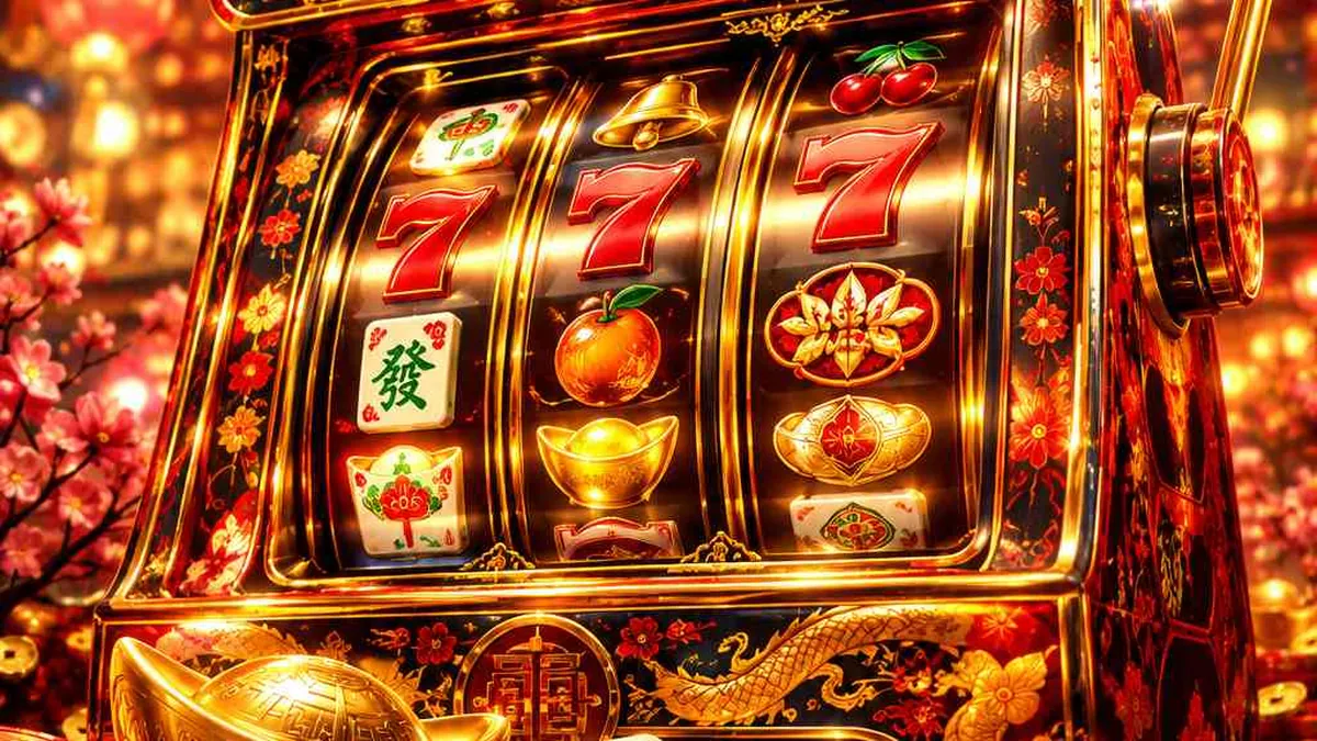 Layar slot ways dengan simbol di gulungan bersebelahan